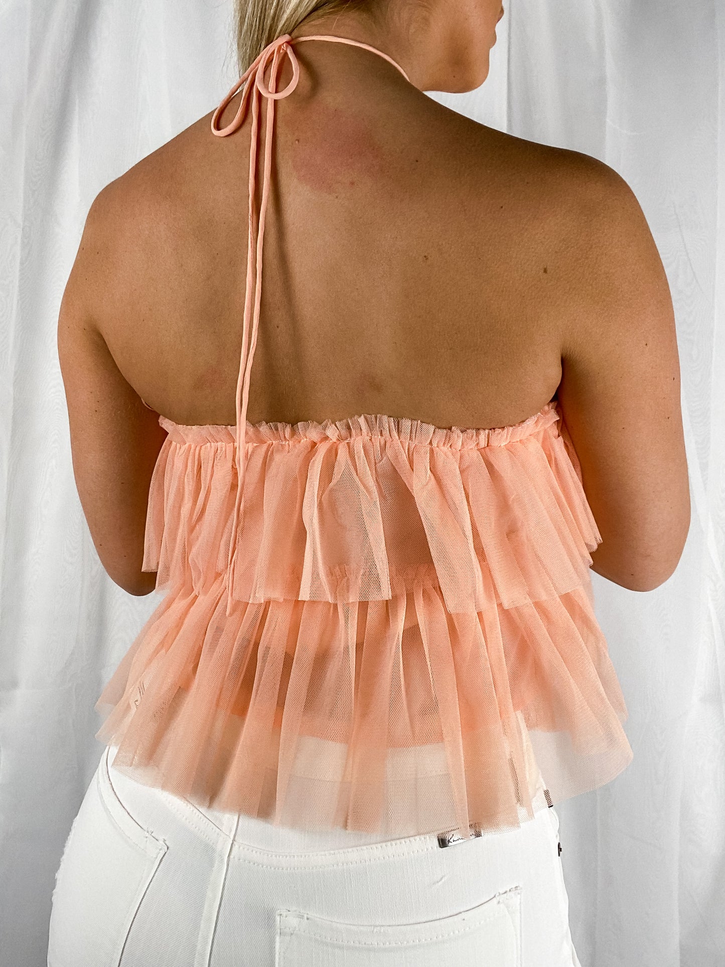 Apricot Tulle Top