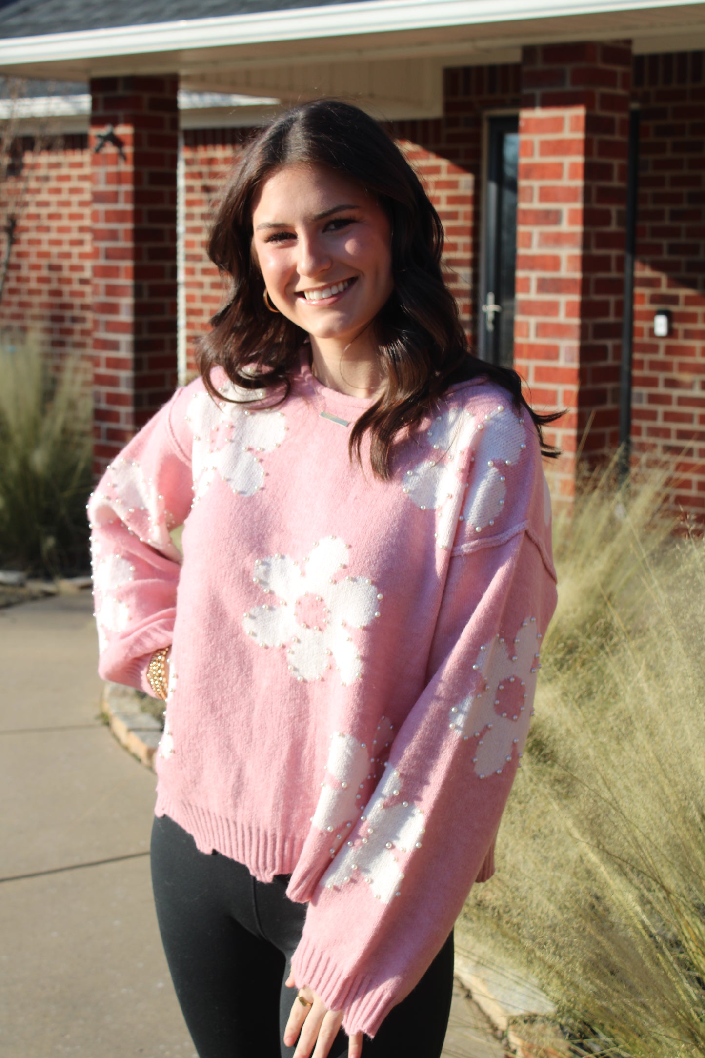 Floral Pearl Sweater