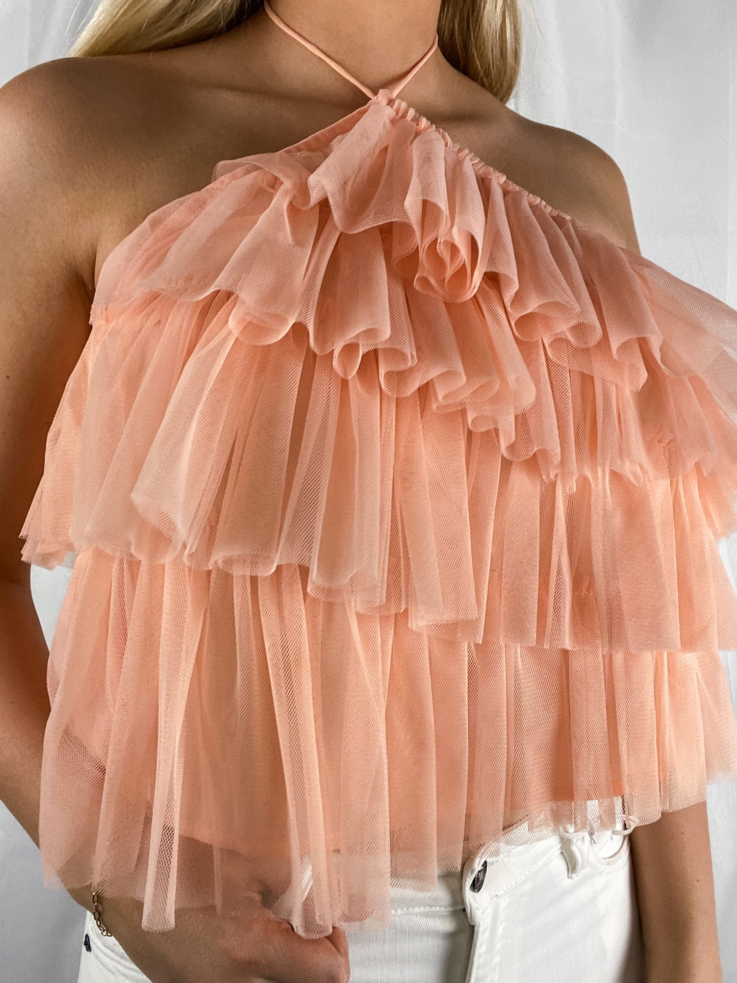 Apricot Tulle Top